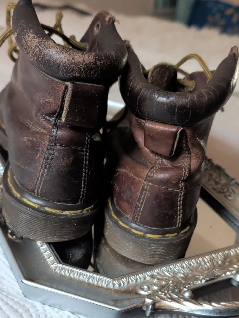 Dr. Martens Brown Leather Lace-Up Work Boots - Picture 3 of 6